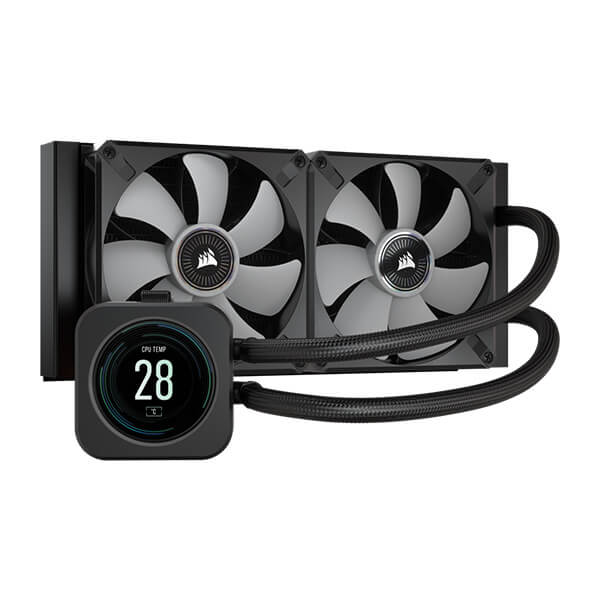 Corsair iCUE H100i Elite LCD Display CPU Liquid Cooler (Black)